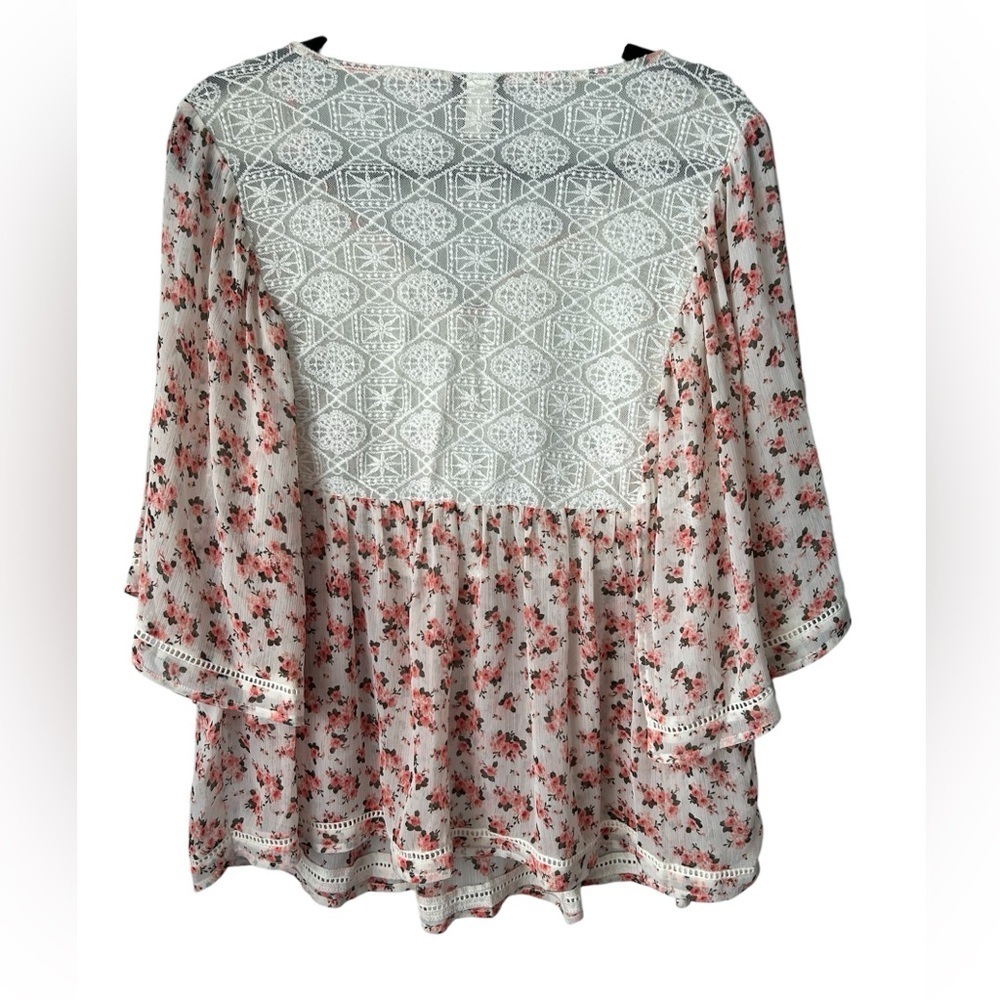 Torrid Sz Large Floral feminine Ivory Lace Millennial Babydoll Cottage coquette - Picture 2 of 7